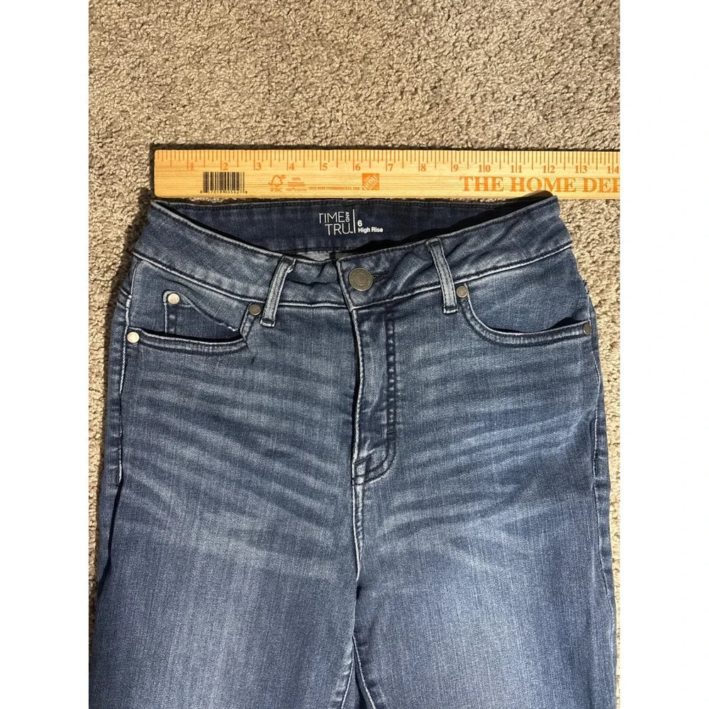 Time and Tru Womens High Rise Skinny Jeans Medium Wash Blue Size 6